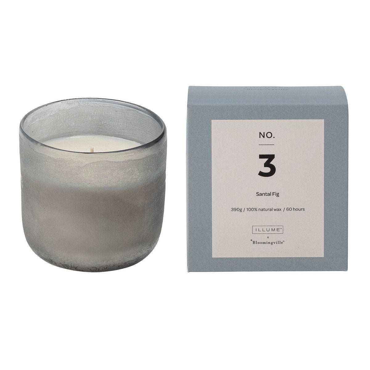 Illume x Bloomingville No. 3 - Santal Fig scented candles, blue, natural wax