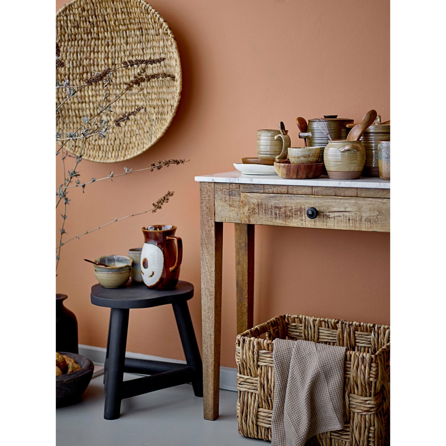 Creative Collection Malie Taburet, Sort, Mango - Creative Collection - DesignGaragen.dk