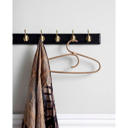 Nordal - Edgy hooks in wood with 6 brass hooks - 60 cm - black