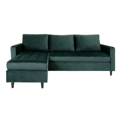 Florence sofa - Florence sofa in velor, dark green with black wooden legs, HN1006