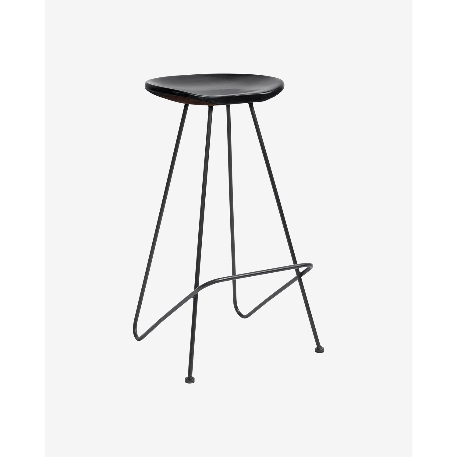 Nordal - Barry bar stool in wood - H73 cm - black