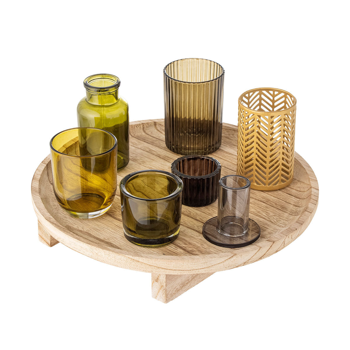 Bloomingville Sanga tray w/pine fades, nature, glass