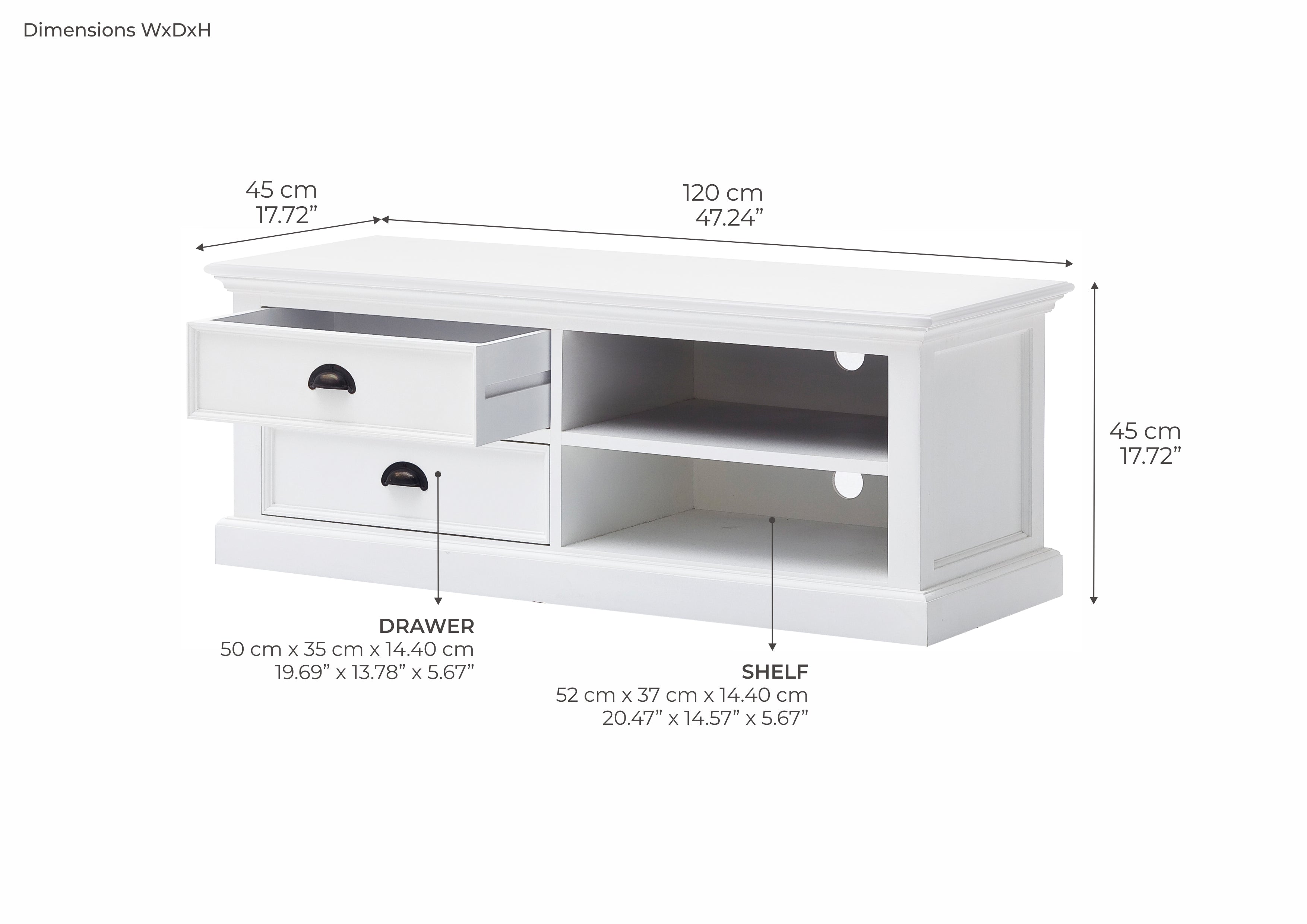 Halifax TV Bord med 2 skuffer 120.00 cm - NovaSolo - DesignGaragen.dk