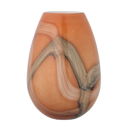 Bloomingville Shawl Vase, Orange, Glass