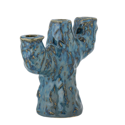 Creative Collection Tahoka Candlestick, Blue, Stoneware