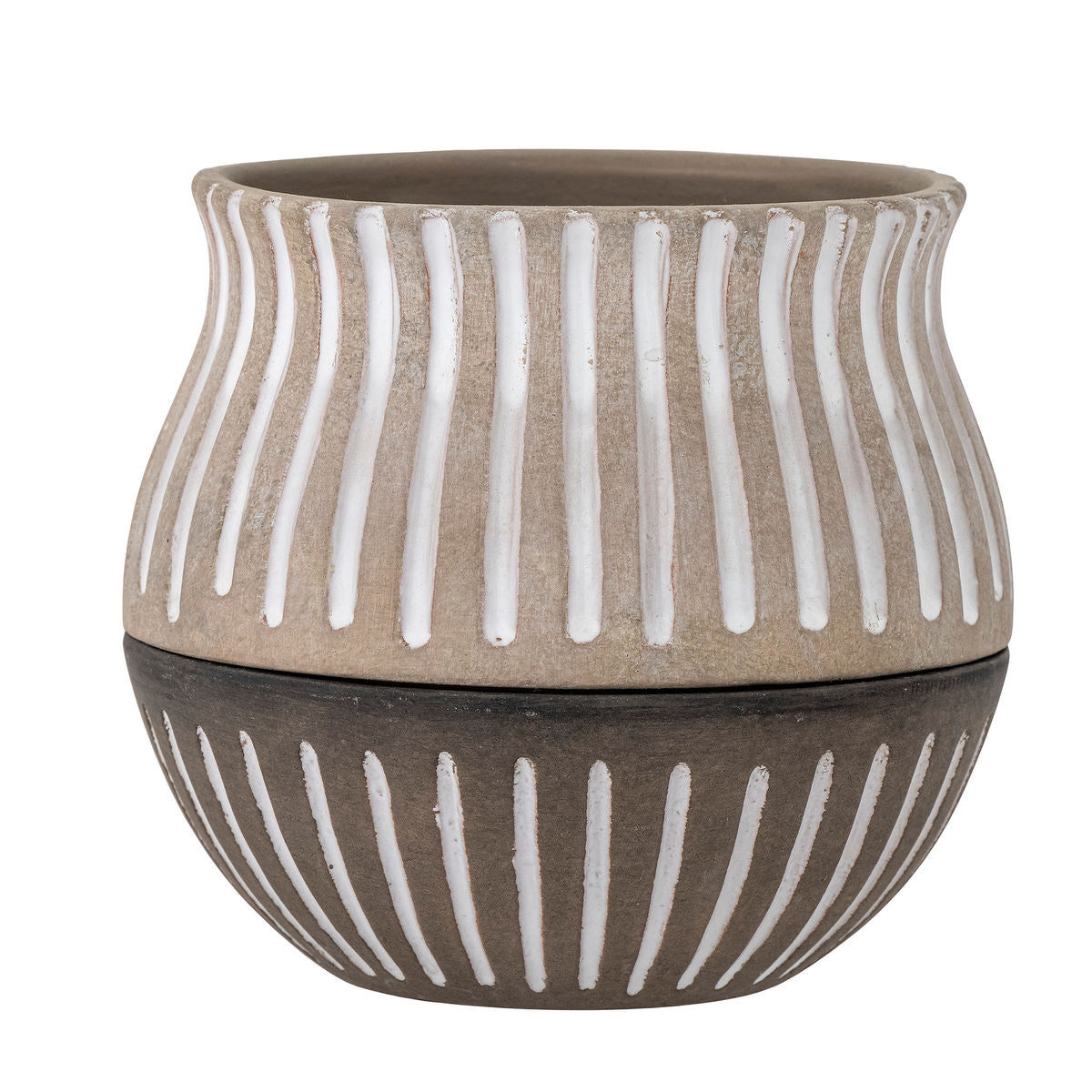 Bloomingville Neliya herbal pot w/saucer, gray, terracotta