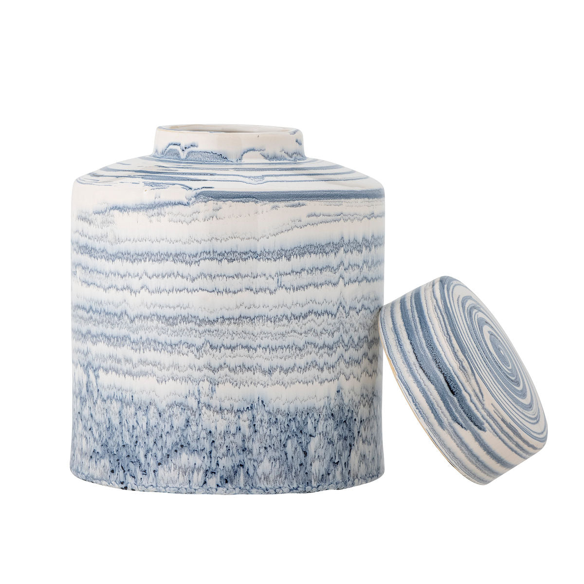 Creative Collection Mahina Pot w/lid, blue, stoneware