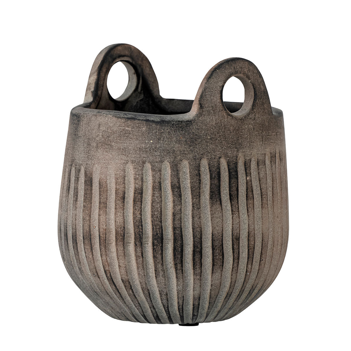 Bloomingville Lagos herbal pot hides, gray, pottery