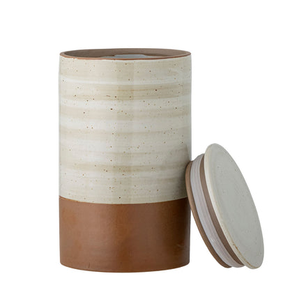 Bloomingville Okan Pot w/lid, brown, stoneware