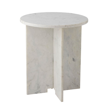 Bloomingville Jasmia side table, white, marble