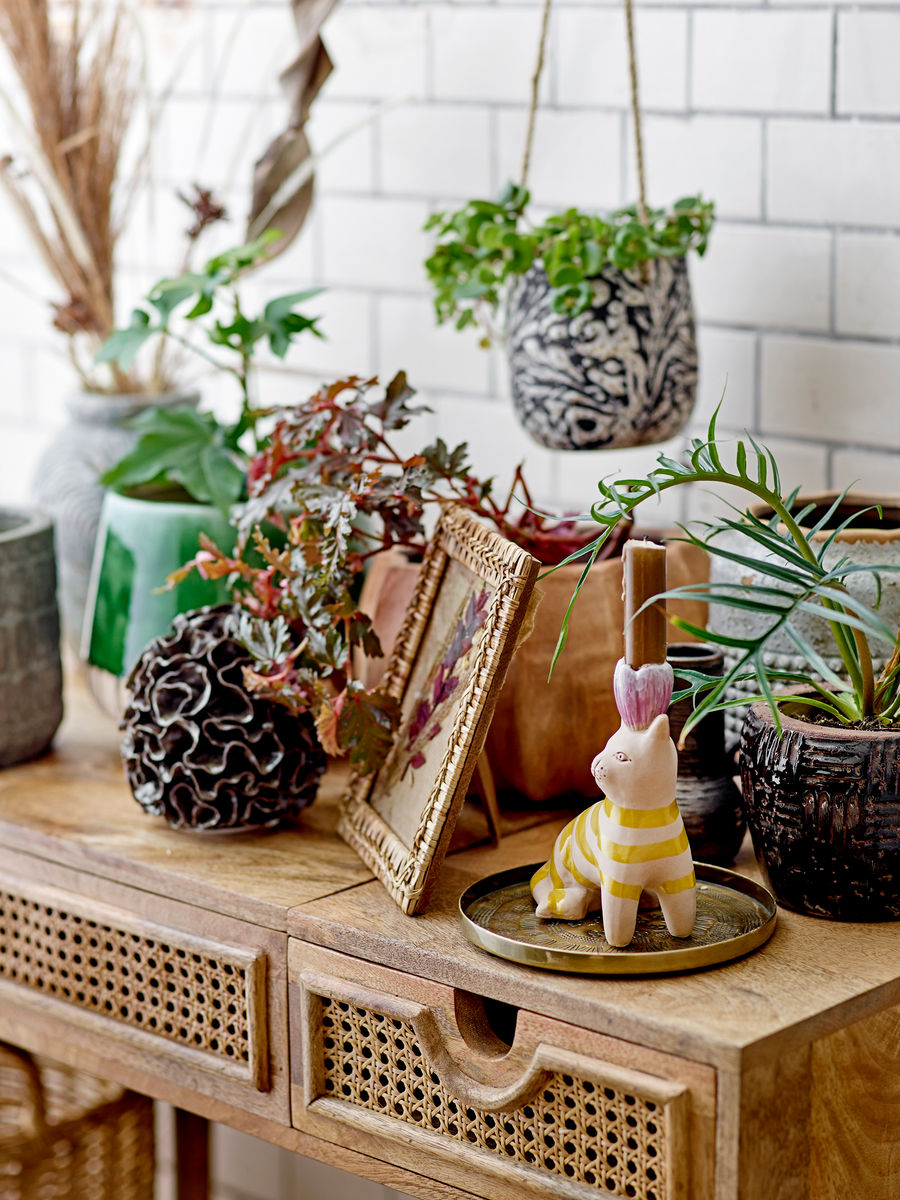 Bloomingville Moghis Hanging Herb Pot, Brown, Stoneware