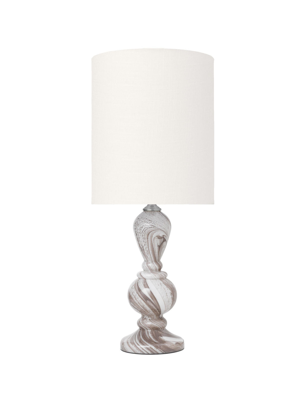 Cozy Living Christine Glass Lamp - Taupe Swirl W. Gertrud Ivory Shade