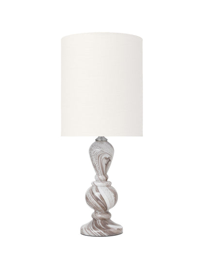 Cozy Living Christine Glass Lamp - Taupe Swirl W. Gertrud Ivory Shade