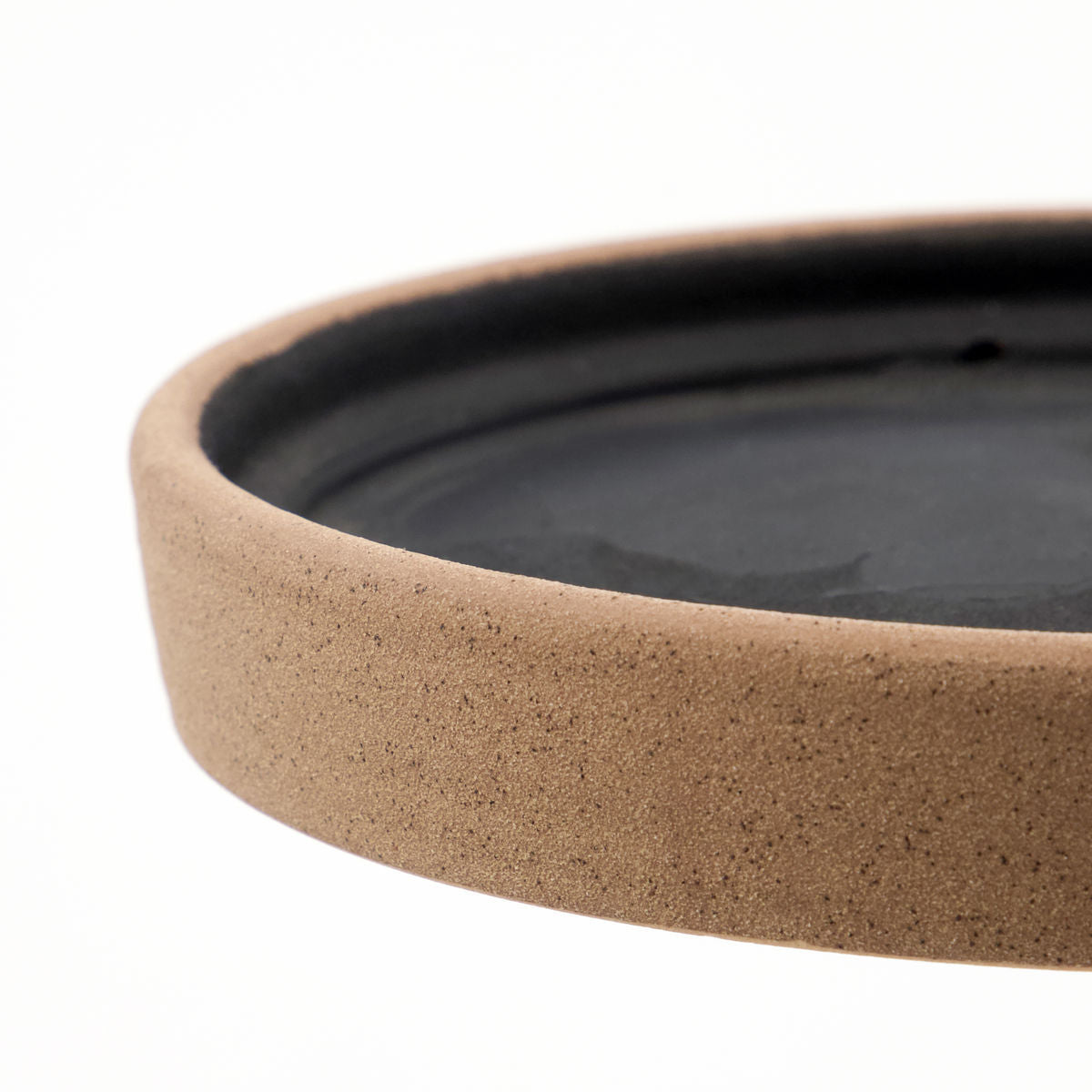 Herbal pot with saucer, hdastu, black/natural