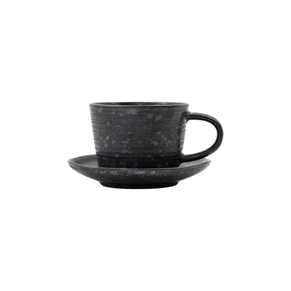 Cup with saucer, hdpion, black/brown