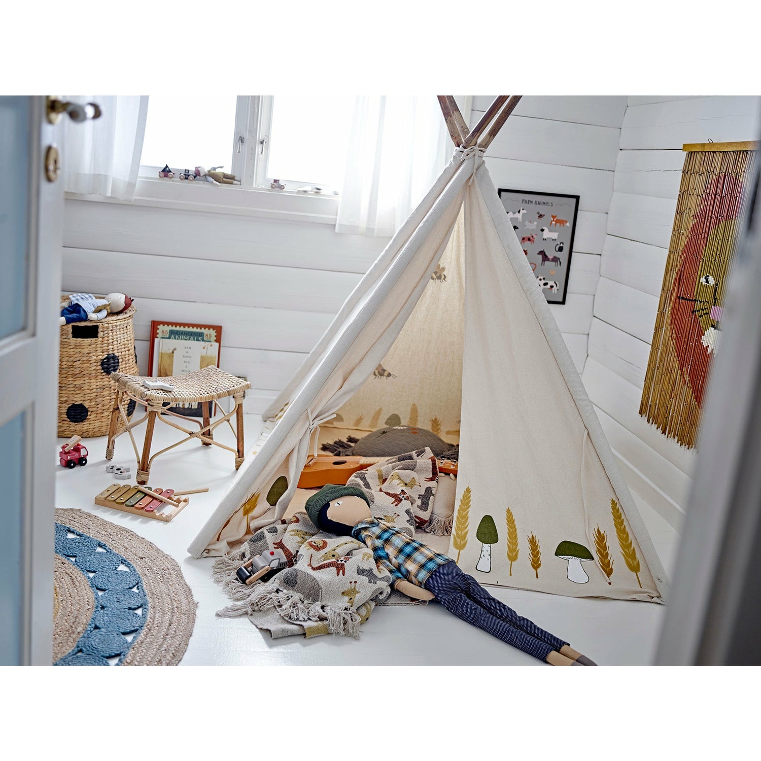 Millo Legetipi, Natur, Bomuld - L110xH127xW110 cm - BLOOMINGVILLE MINI - DesignGaragen.dk