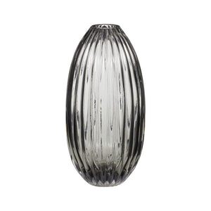 Hübsch - Ripple Vase Røgfarve ø15xh30cm - Hübsch - DesignGaragen.dk