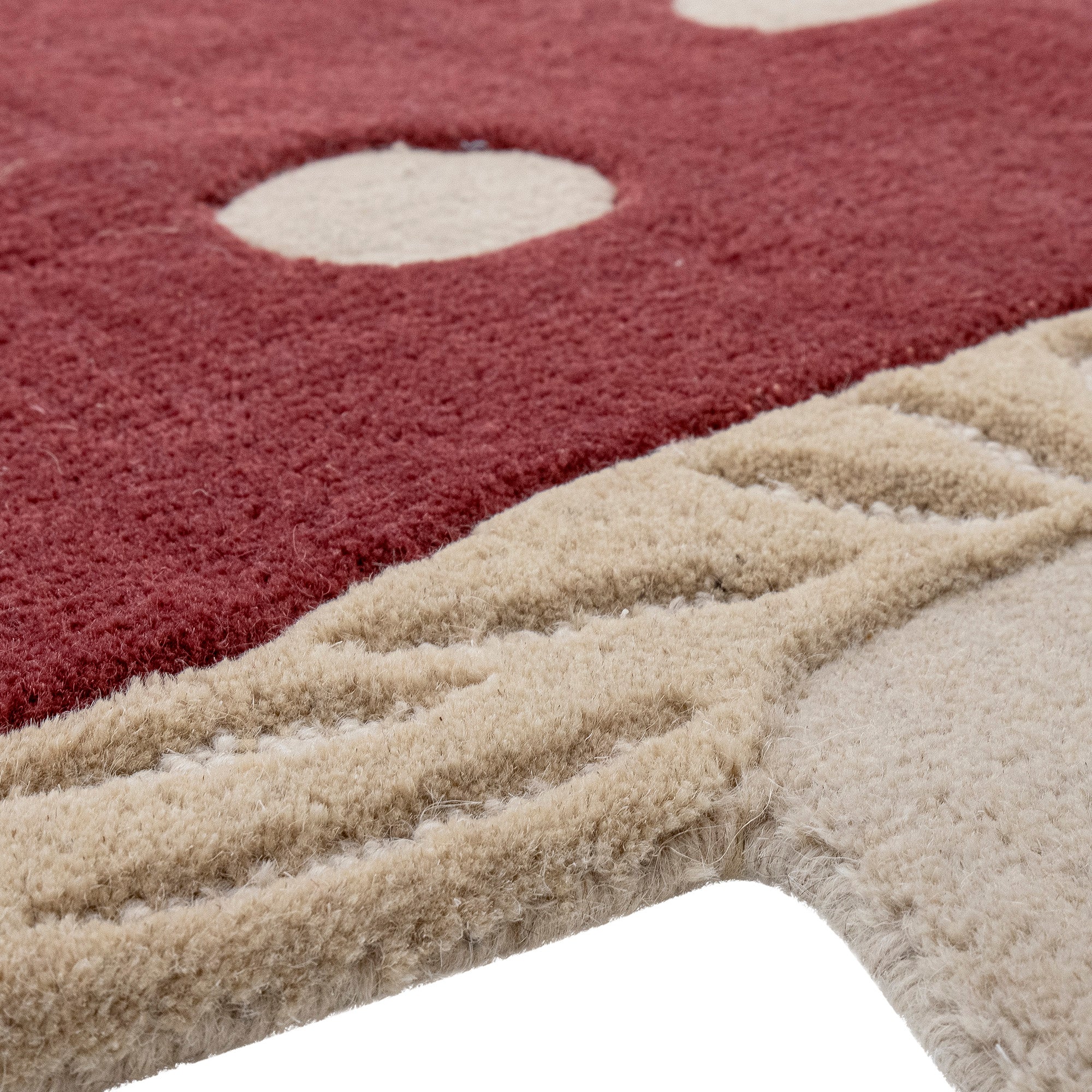 Bloomingville mini - mushroom rug, red, wool